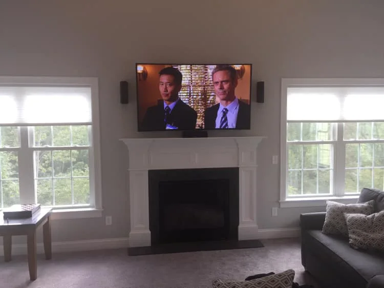 A simple curved TV install
